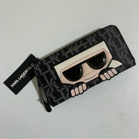 Karl Lagerfeld Paris Monogram Zip-Around Continental Wallet-NWT - Picture 5 of 7